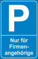 Preview: Parkplatzschild Nur für Firmenangehörige Blau